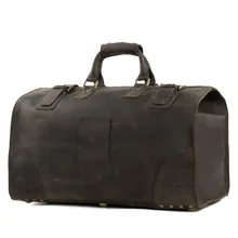 ROCKCOW Vintage Crazy Horse en cuir hommes sacs de voyage grand bagages et sacs duffle sacs Grand fourre-tout 3151