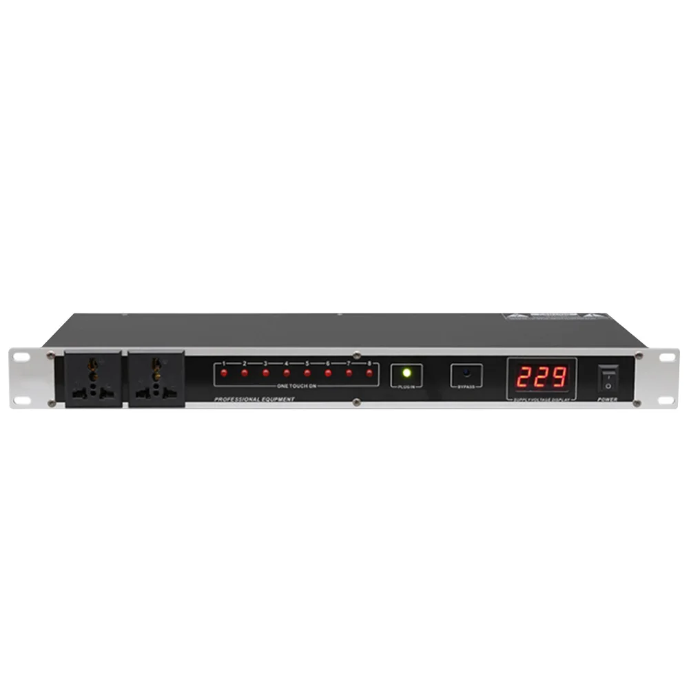 Professional stage 8/10 way power sequencer socket