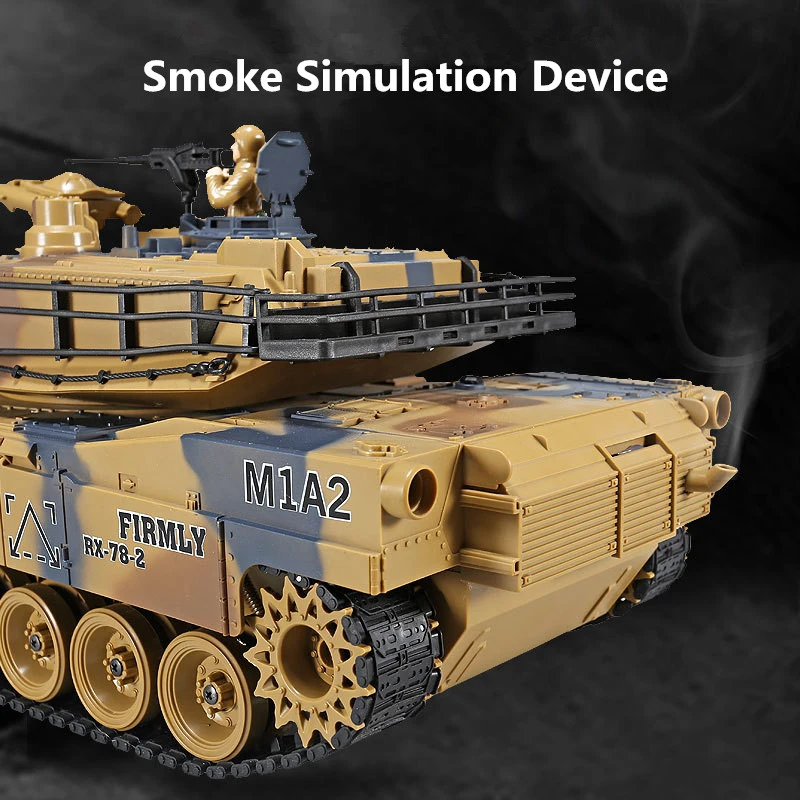Billige Deutsch Tiger 2A6 Schlacht Simulation Armee Military RC Tank 118 2,4G Fernbedienung Tank Mit Rauch   Sound   BB Kugel   Licht Funktion