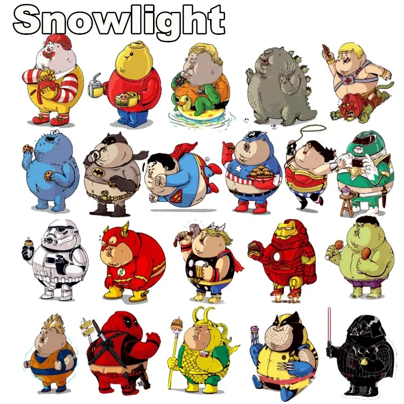 

Hot 32 PCS/Set No Repetitive Marvel Fat Superheros Cartoon Sticker Car/ Luggage Bags/Laptop PVC Home Decals Cool Stickers Toy