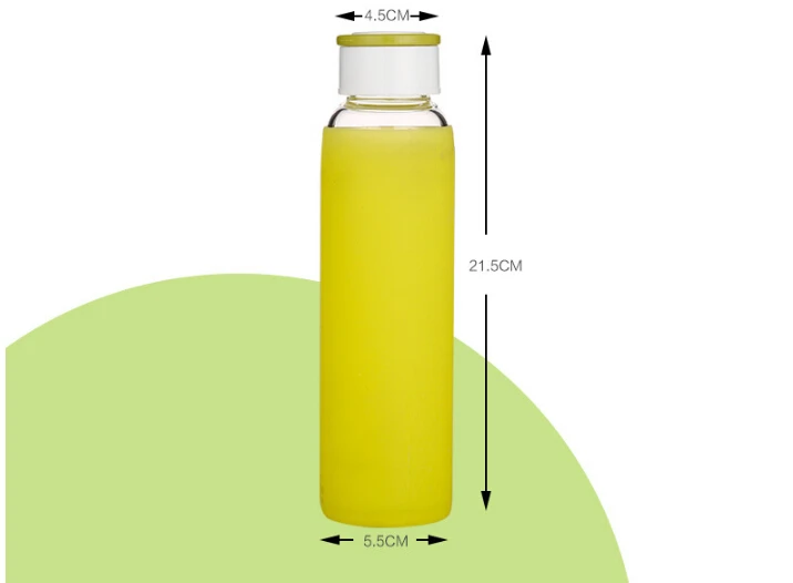 1 шт. креативная стеклянная бутылка для питья прозрачные стеклянные бутылки силиконовый рукав бутылка снаружи спортивный Кубок чашки для чая J1364