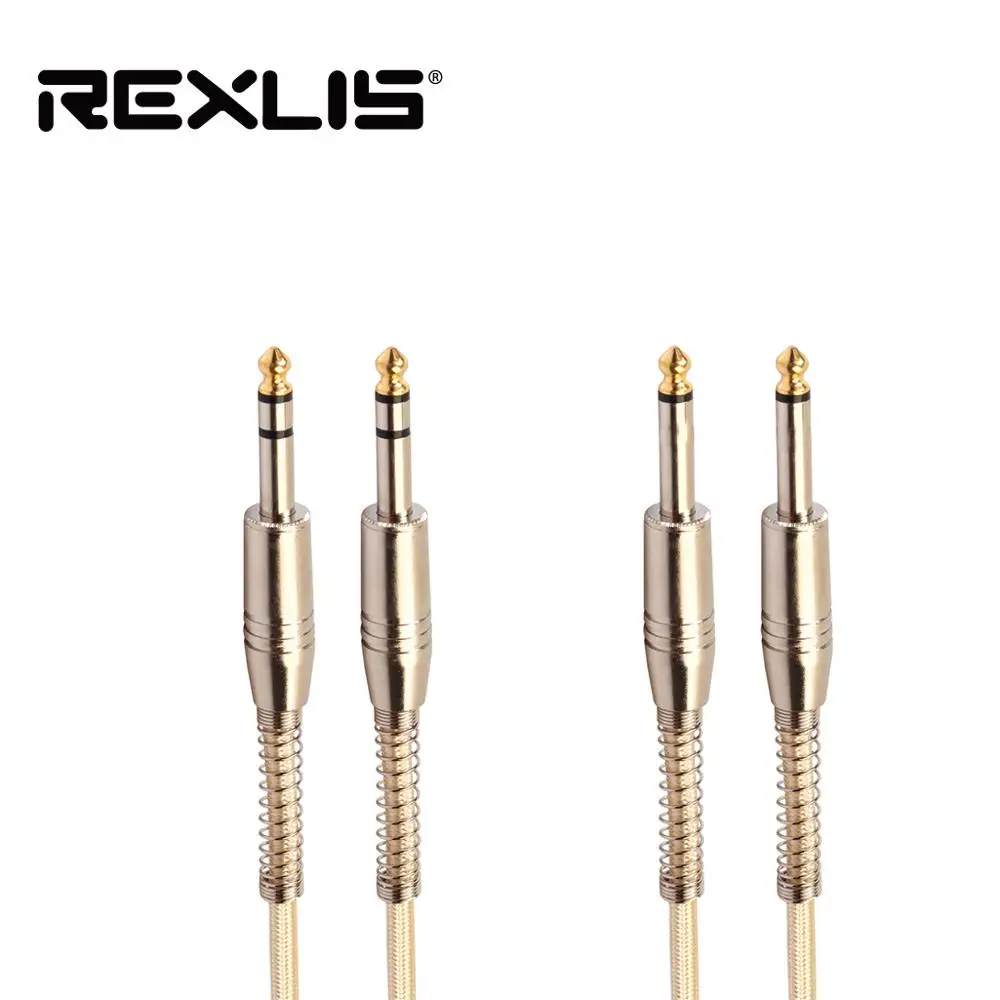 REXLIS Nylon Aux Cable 6.35mm Male to Jack Audio for electric guitar tuning table 1/1.8/3/5/10/15/20M | Электроника