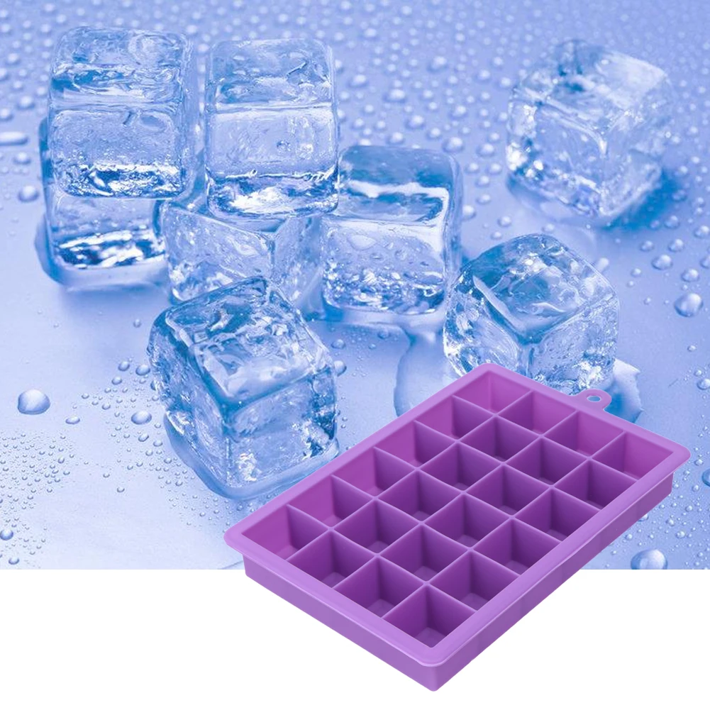 DIY Silicone Ice Cube Mold Square Shape Ice mold 24 Cube Ice Tray Fruit Ice Cream Maker Kitchen Bar Drinking Accessories 5 Color 13