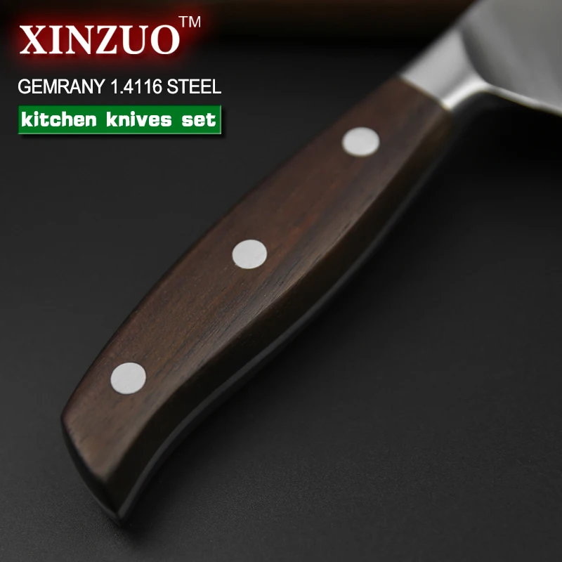  XINZUO Kitchen tool 3 PCs Kitchen Knife Set Utility Chef Knife Germany 1.4116 Stainless Steel Kitch - 32723753381