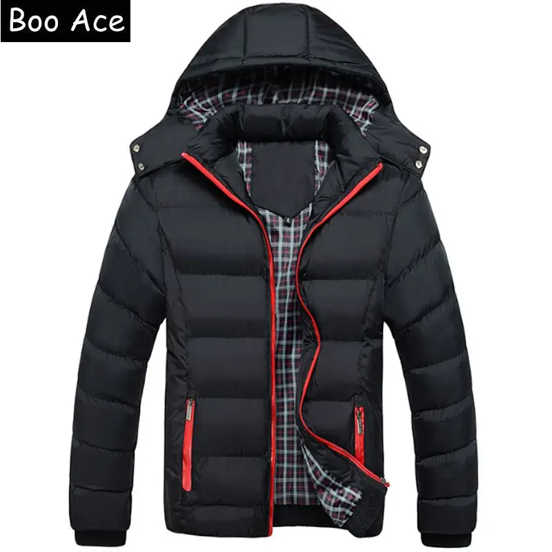 2016 Winter Coat Men quilted black puffer jacket warm fashion male ...