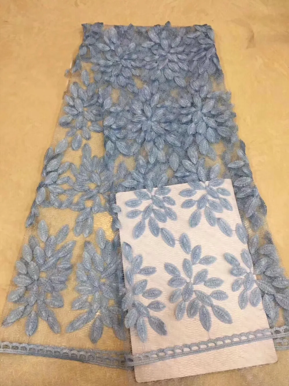 

Nigerian embroidered mesh lace fabric size 5 cheap African lace chiffon lace for ladies party dresses