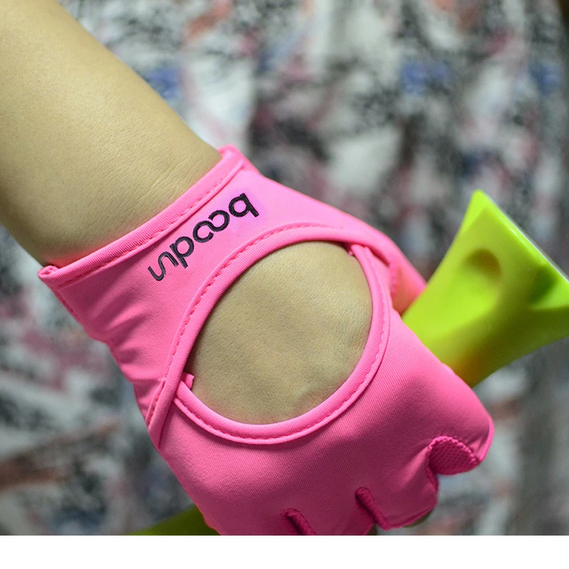 Женские Перчатки для фитнеса с цветочным принтом, перчатки для тяжелой атлетики, женские спортивные перчатки h32
