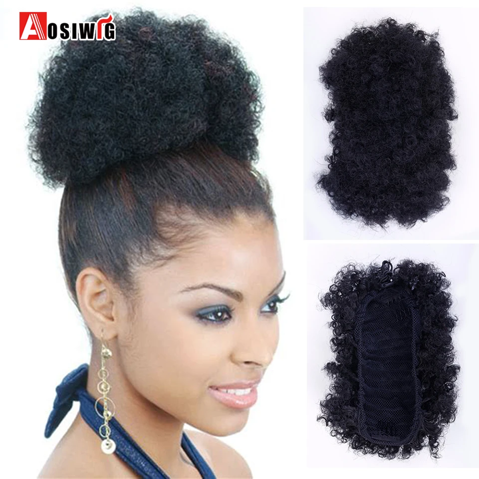 AOSIWIG Curly Chignon Hair Extension Women's Accessories Rubber Band