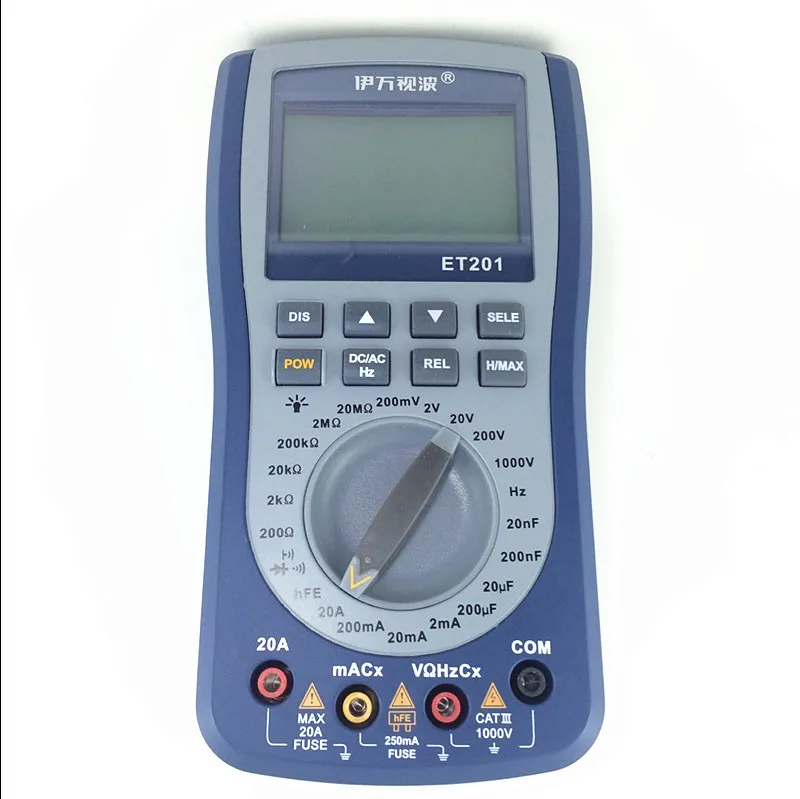ET201 oscilloscope multimeter 2 IN 1 handheld storage scope meter