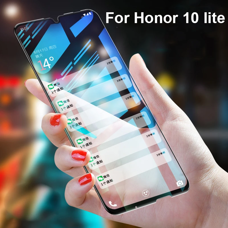 

Tempered glass on the for huawei honor 10 lite light full cover screen protector case for honor 10 light safety protective film