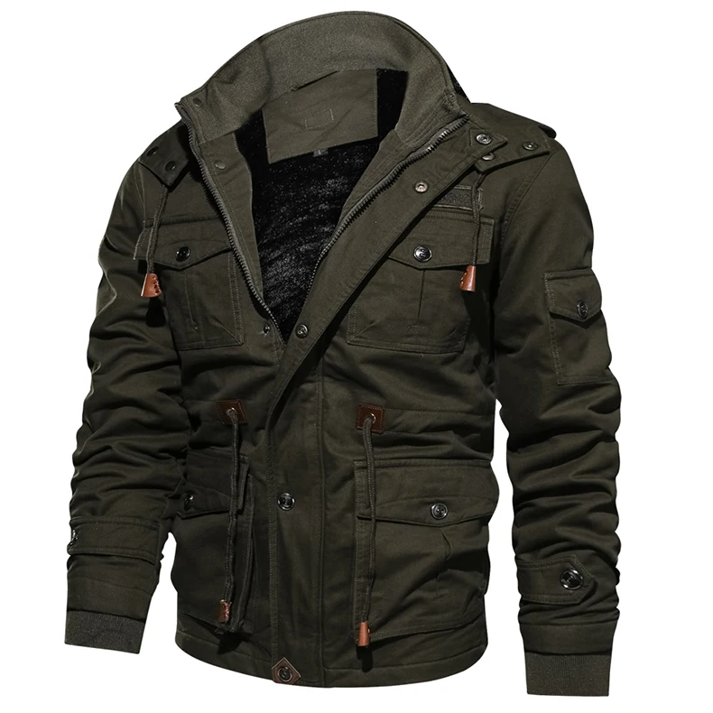 TACVASEN, теплая военная куртка, Мужская зимняя Толстая Повседневная хлопковая куртка, пальто, флисовая куртка пилота, карго, парка с капюшоном, ветровка