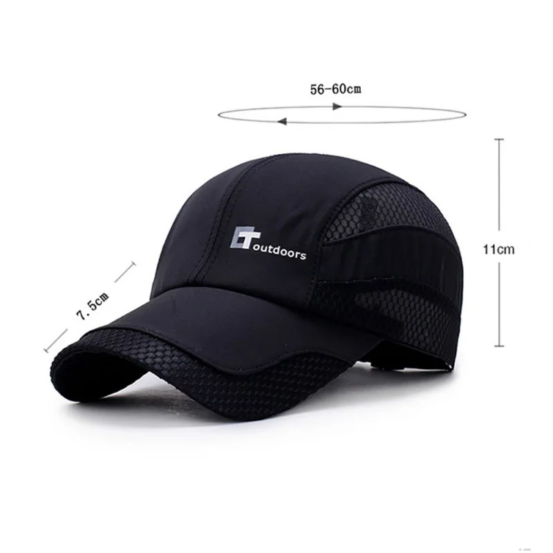 Mesh Cap Men Women Letter Embroidery Cotton Polyester Sun Shade Quick Dry Anti-UV Adjustable Hats Outdoor Running