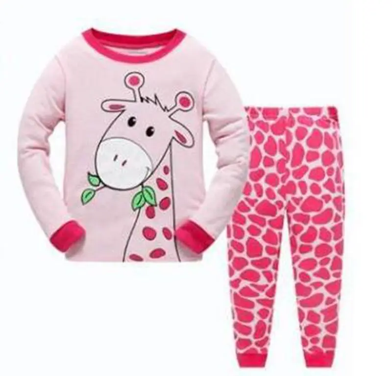 Пижамы с животными для мальчиков 2-7 лет, комплект одежды для сна, детские пижамы с рисунками, детские новогодние пижамы - Цвет: color at picture
