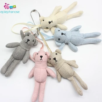 

Cute Bear Linen Cotton Stuffed Toys Kawaii Plush keychain Mini Doll Car Animal Toy Small Pendant By Phone Bags Gifts For Wedding
