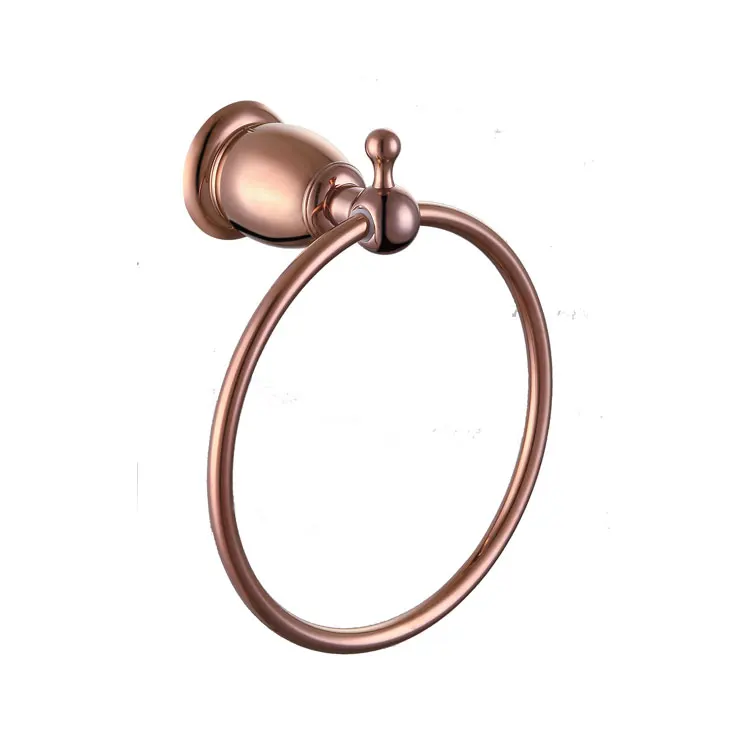 Premium Rose Golden Brass Bath Towel Holder Hand Towel Ring Hanging