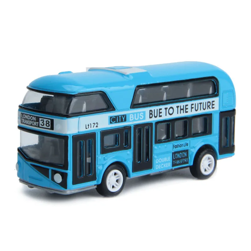 3 цвета, двухслойный автобус из сплава, игрушки, модель игрушки для детей, Лондонский Городской школьный автобус, подарок для ребенка, автомобиль brinquedos - Цвет: Blue car
