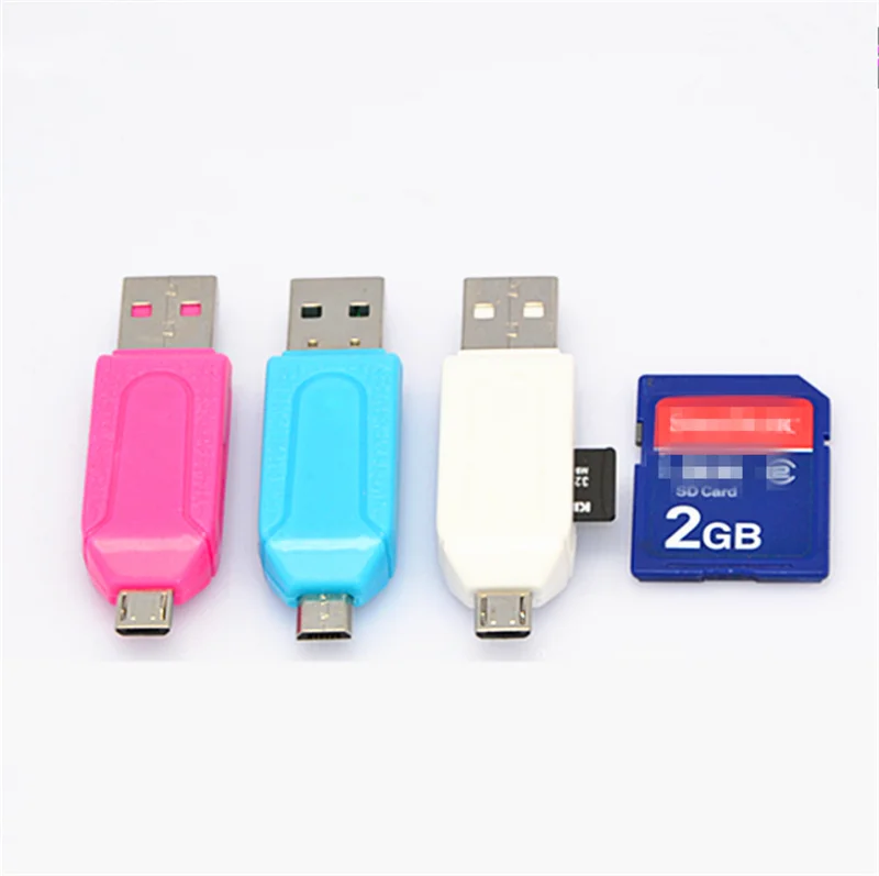 2в1 Micro USB OTG кард-ридер Универсальный USB TF/SD кард-ридер телефон удлинительные Разъемы адаптер карты Micro SD для Android PC