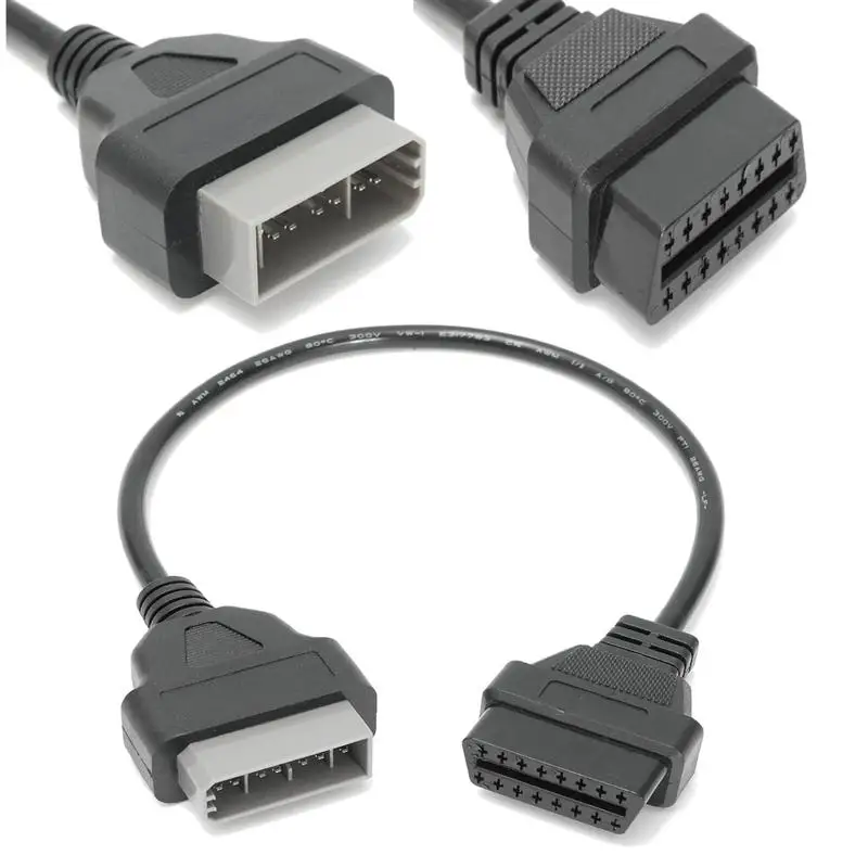 Черный 14 Pin OBD1 до 16 Pin OBD2 кабель конвертер Кабель-адаптер для Nissan/Infiniti