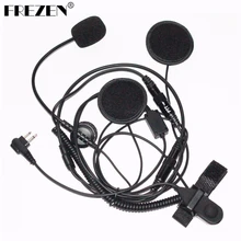 Open/Half Face Motorcycle Bike Helmet Earpiece Headset Mic Microphone For Motorola Two Way Radio Walkie Talkie 2pin CP100, GP88S