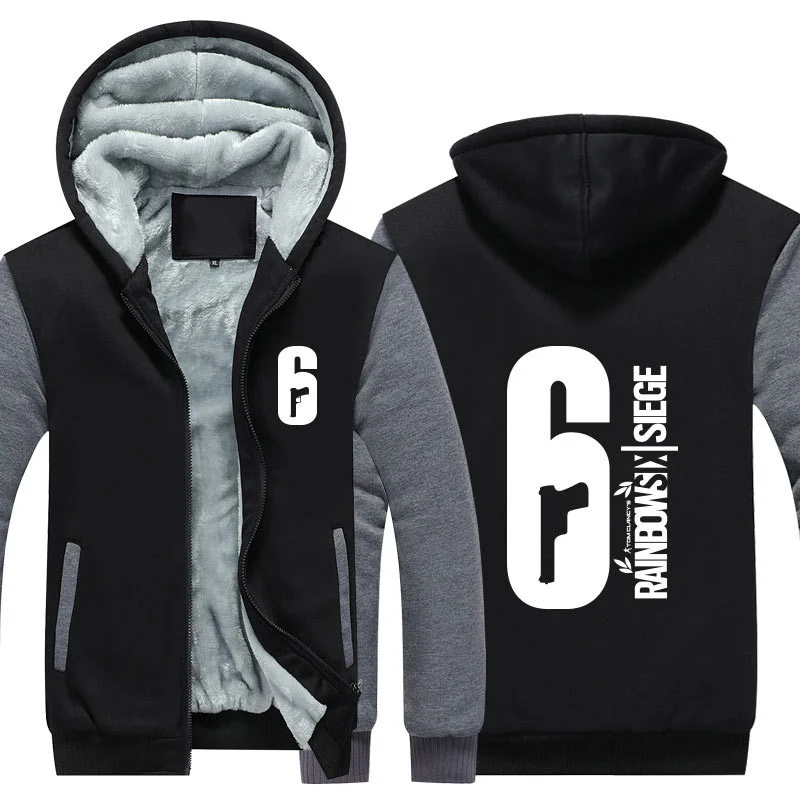 Fans Wear Unisex Winter Rainbow Six Printed Hoodie with Pocket Double 11 Casual Coat Gaming Cosplay Costume Hoodies