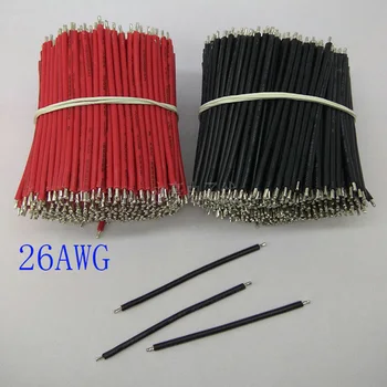 

1000/PCS, 30mm electronic components, 80degree 26AWG black and red tin electronic cable, DIY panel cable, free shipping