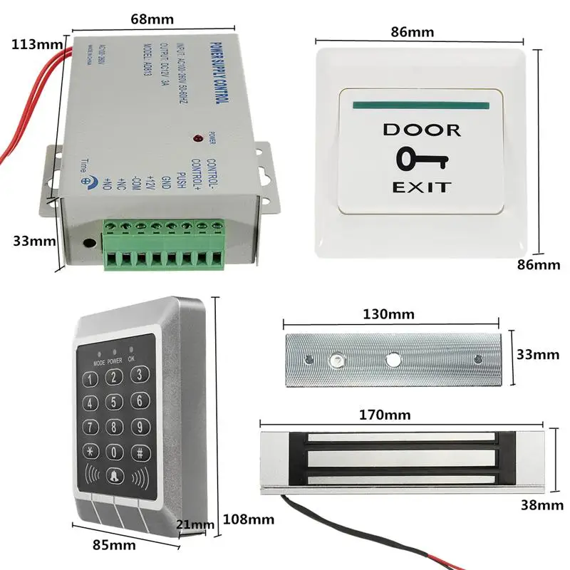 Safurance 125 кГц RFID ID карта клавиатура дверной звонок Дверной замок система контроля доступа комплект домашней безопасности