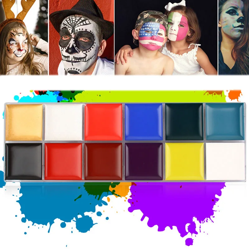 Цена Флэш тату лица Палитра тело Краски составляют масло Краски ing Книги по искусству Хэллоуин вечерние фантазии Водонепроницаемый Красота маки...
