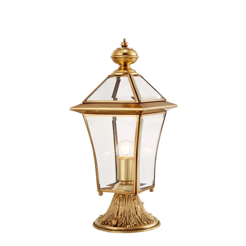 Kopen Amerikaanse Stijl Alle koperen Landschap Verlichting Villa tuin veranda lamp Outdoor yard Grasland Lamp Outdoor Waterdichte verlichting