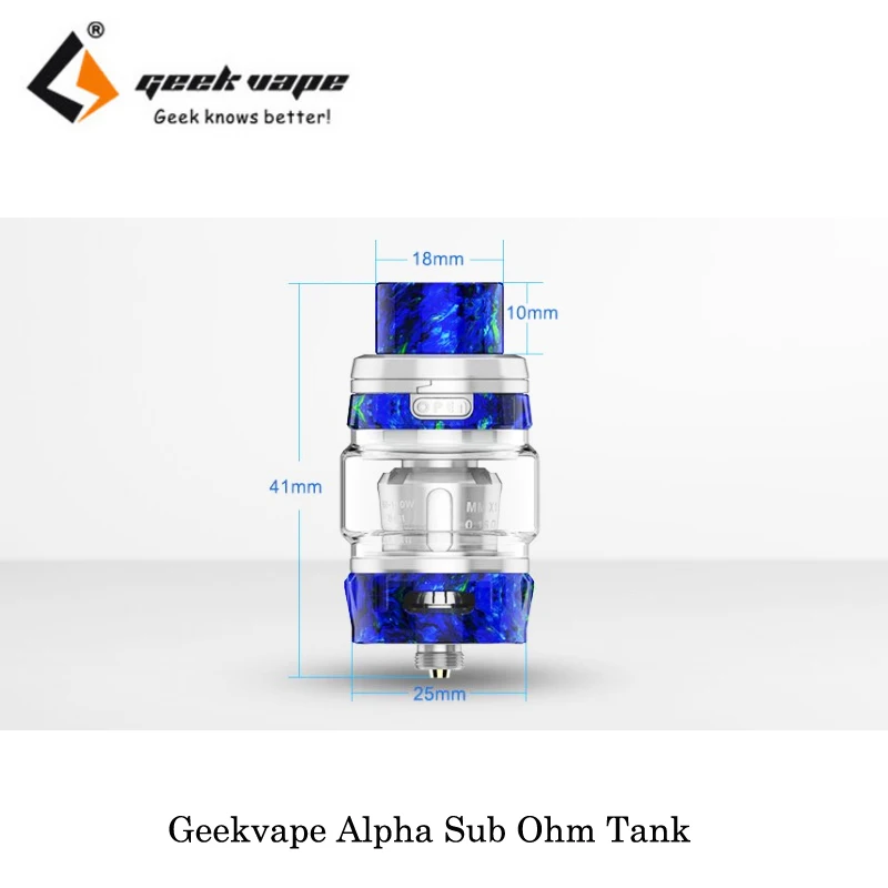 Электронные сигареты Geekvape Alpha Sub Ом цистерна 25 мм Диаметр с MeshMellow катушки выполнен