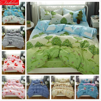 

Green Plant Duvet Cover 3/4 pcs Bedding Set Adult Kids Child Soft Skin Bed Linens Single Full Double Queen King Size Bedspreads
