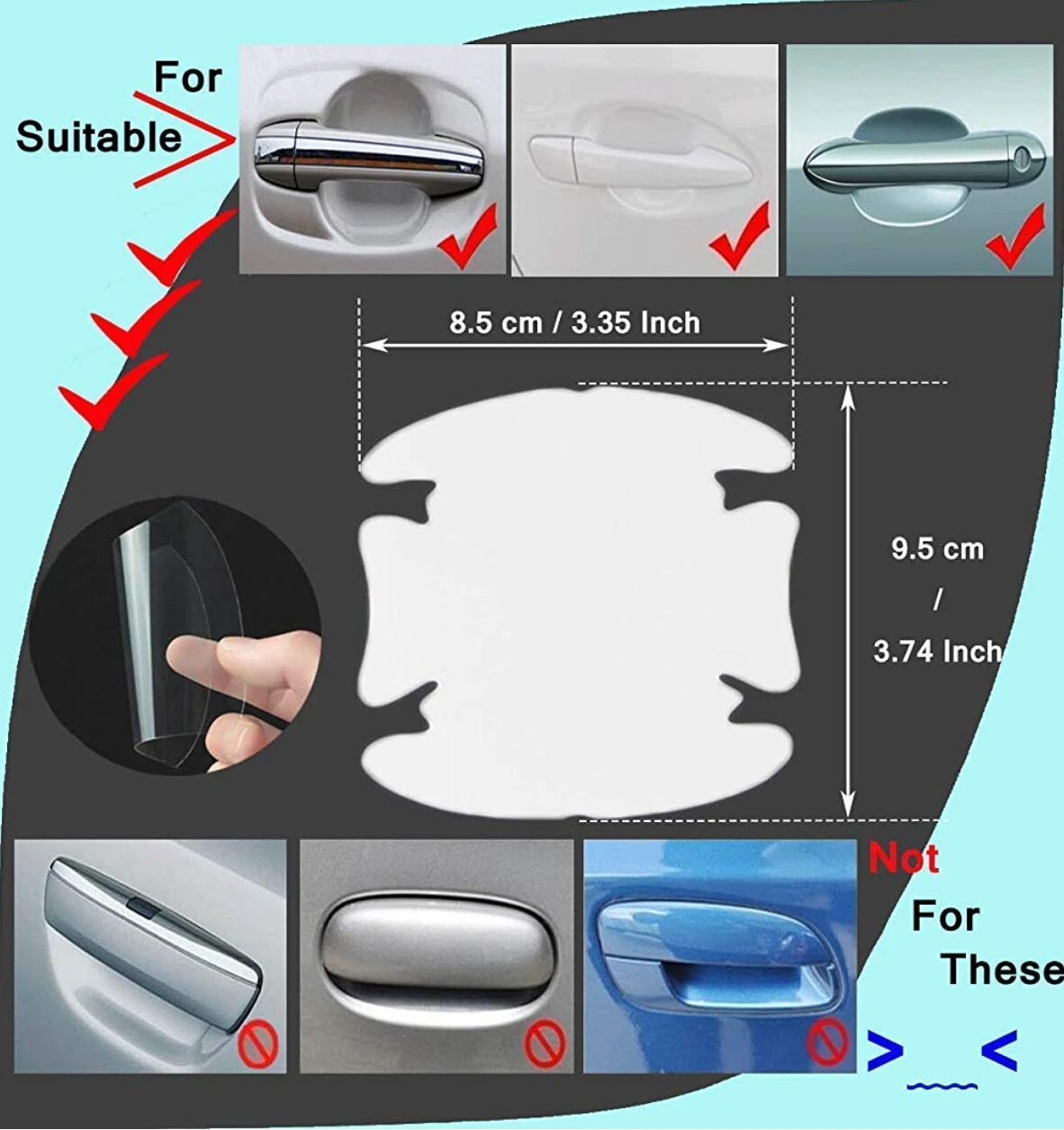 Защитные наклейки на ручки двери для Toyota Corolla Avensis Yaris Rav4 Auris Hilux Prius Prado Camry 40 Celica