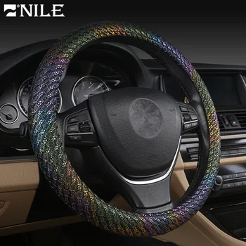 

Nile Car Leather Steering Wheel Cover 38cm Universal Wheel Protector Fashion Style Colorful Car Toyota Tacoma Accessories