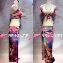 Bellydance oriental Belly Indian gypsy dance dancing costume costumes clothes bra belt chain scarf ring skirt dress set suit 179