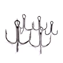 20 шт./лот Тройной Крючок для ловли нахлыстом Япония 1/0#2/0#3/0# рыболовный крючок из высокоуглеродистой стали тройные Крючки рыболовные снасти аксессуары черный