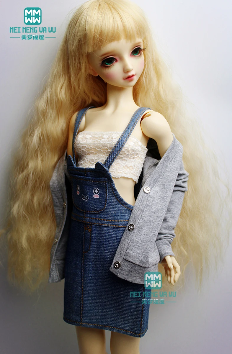 Одежда для кукол BJD подходит 58 62 см SD10 SD13 DD 1/3 Модная Джинсовая юбка с кошачьими