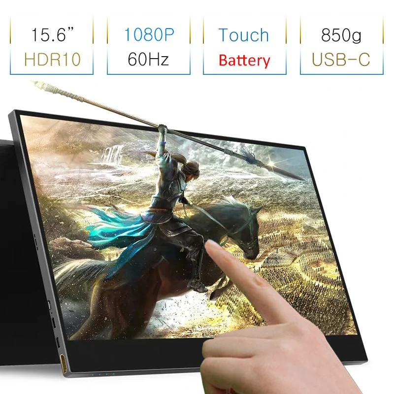 8000mAh Battery Built-in 15.6" 1080P Touch Screen For PS4 Switch XBOX NS Portable Laptop PC Computer Expansion Touch Monitor