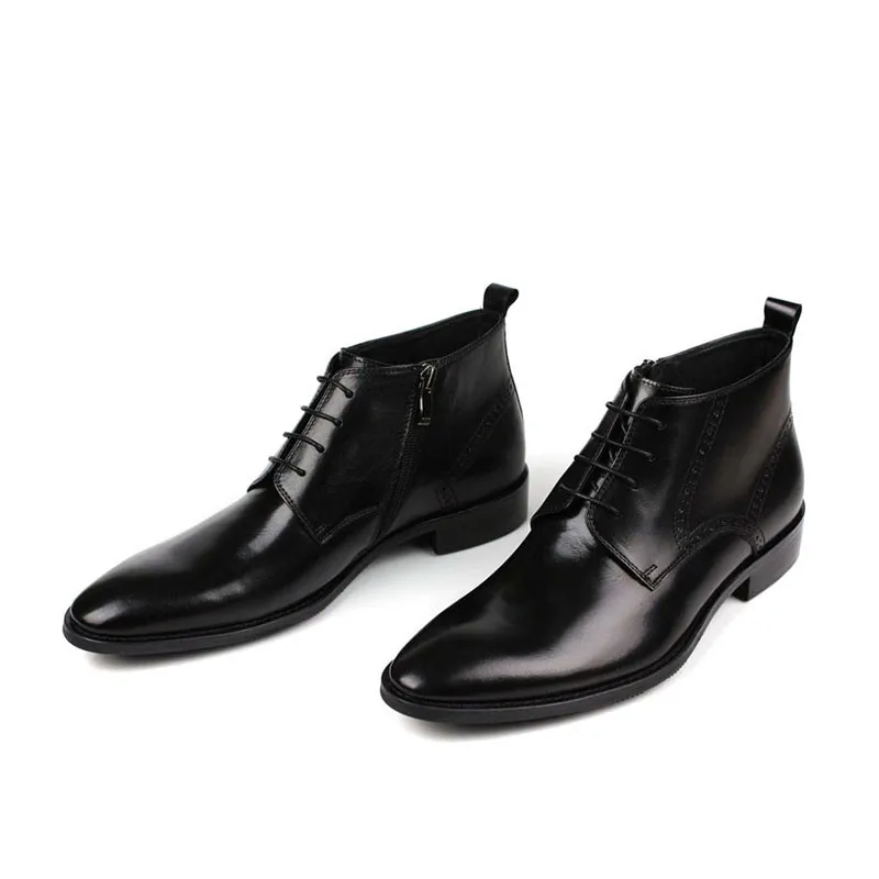 ZGZJYWM коричневый/черный EU38-44 новые весна/осень мужские ботинки из натуральной кожи прочные непромокаемые мужские ботинки с перфорацией типа