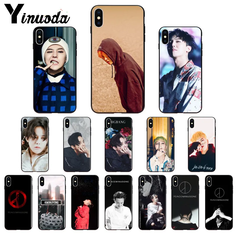 

Yinuoda G-DRAGON BIGBANG GD peace minusone Black Soft TPU Phone Case Cover for iPhone X XS MAX 6 6S 7 7plus 8 8Plus 5 5S XR