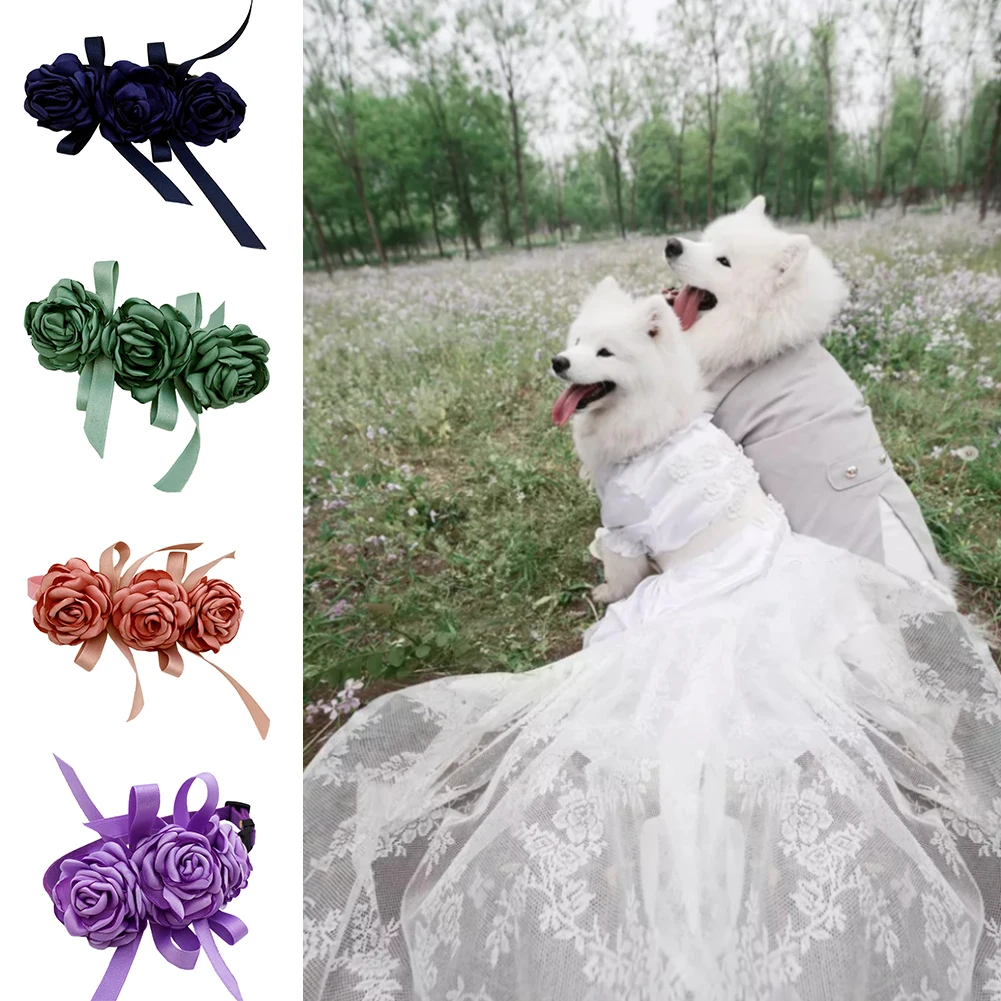

Necklace Buckled Adjustable Soft Dog Cat Gift Elegant Flower Pet Collar Wedding Fashion Grooming Exquisite Styling