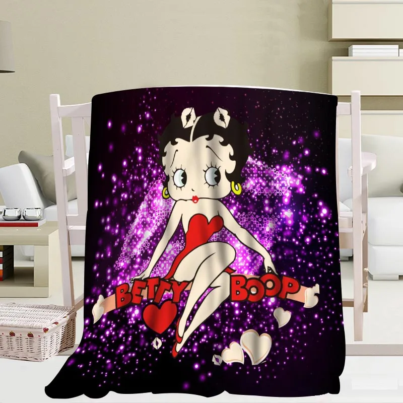 P+ Betty Boop одеяло мягкое DIY диван-кровать пледы одеяло детское взрослое теплое пользовательское одеяло размер 56x80Inch50X60Inch40X50Inch