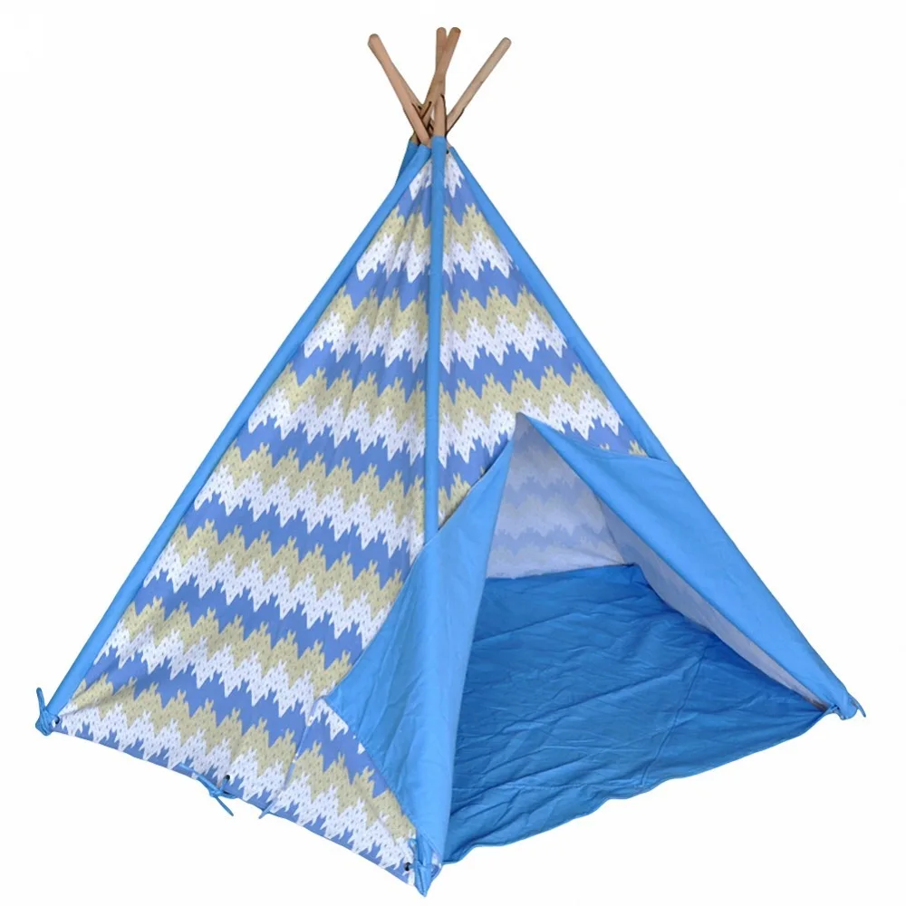 Foldable Children Play Tent Cotton Canvas Tipi Tent Prince Teepee Tent