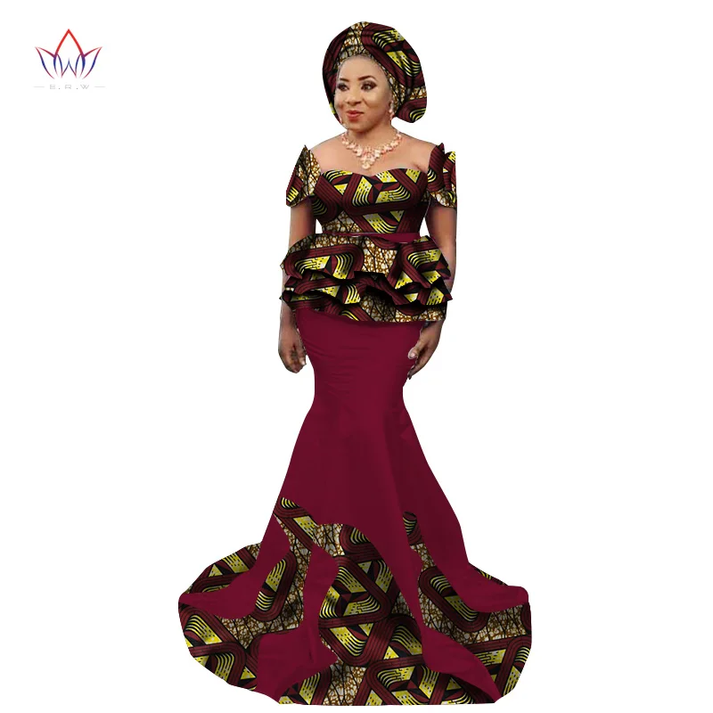Новая мода африканская юбка набор для Женщин Дашики элегантная африканская одежда аппликация размера плюс традиционная африканская одежда WY2240 - Цвет: 22