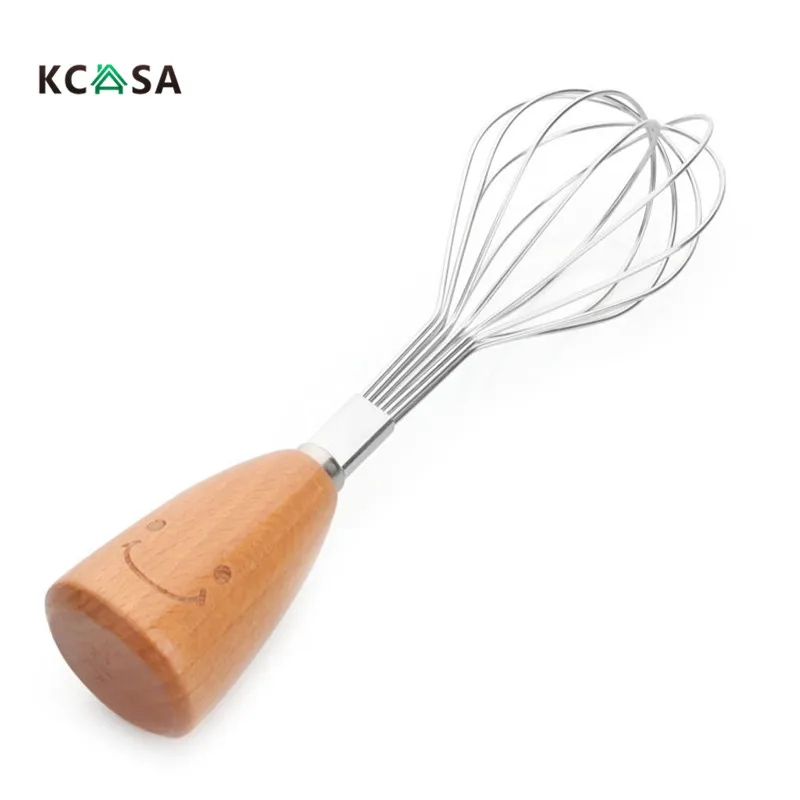 Ккаса KC-EW032 улыбка деревянная ручка венчик для яиц мешалка блендер кухня приготовления выпечки Торт Инструменты для яиц