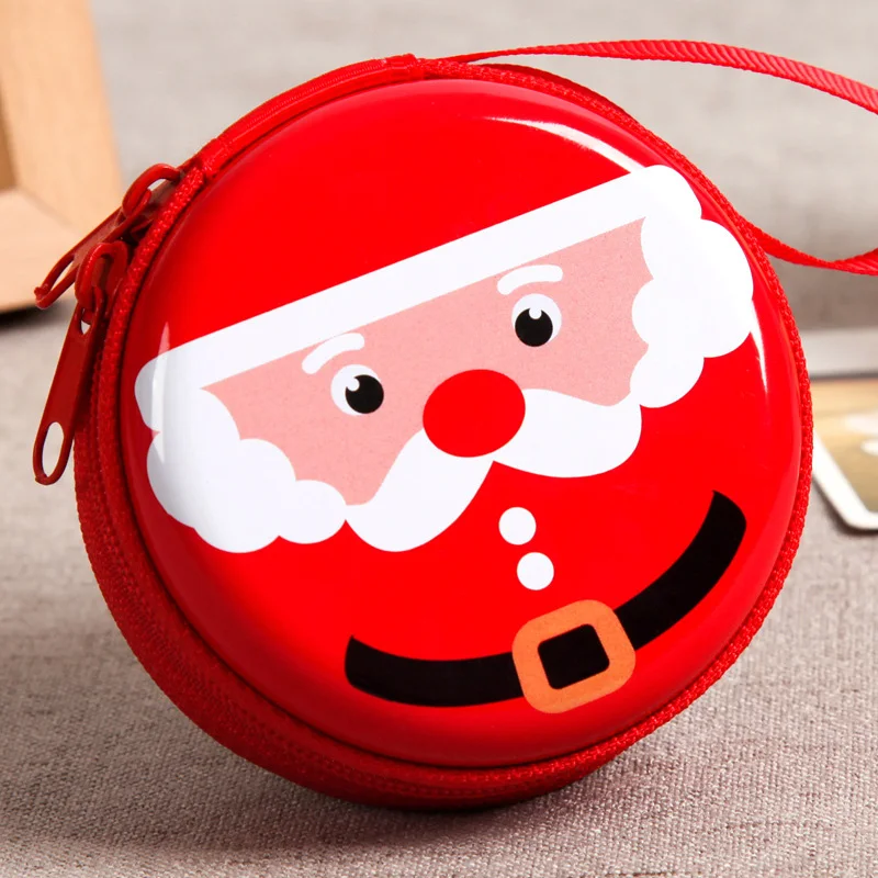 prativerdi Santa Claus Mini Storage Bag Money Box For USB Cable Coin Holder as a Christmas Gifts Zipper Lock Travel organizer8