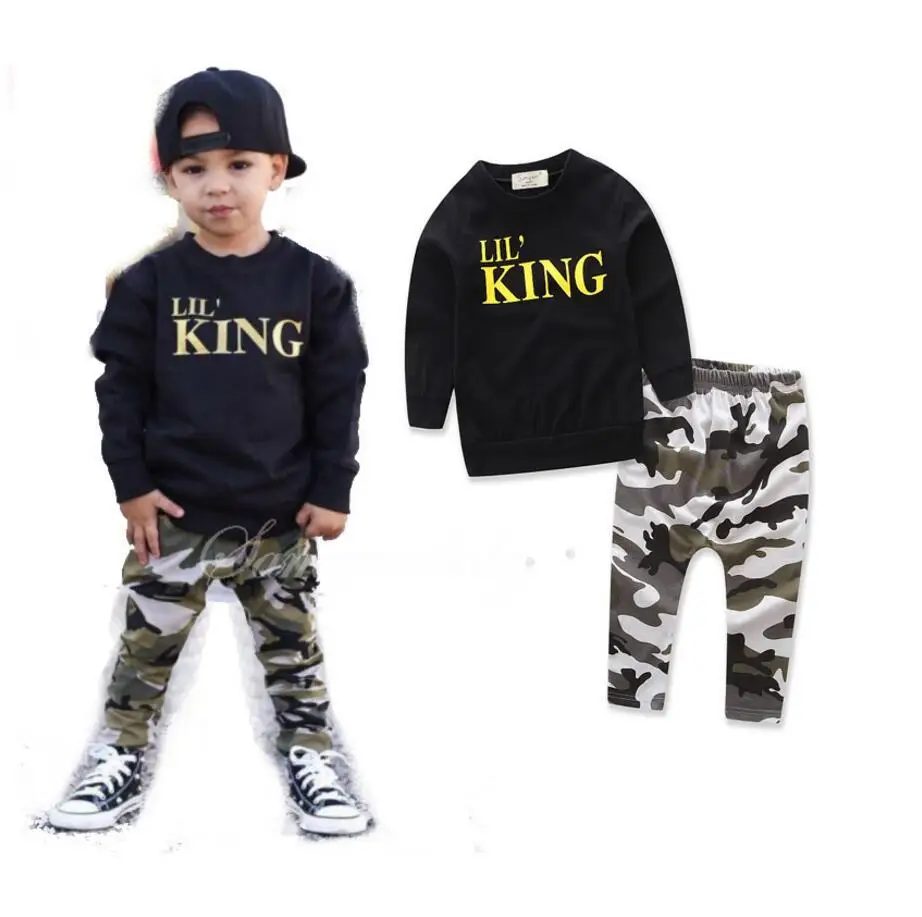 Модная детская одежда для мальчиков 2019 пуловер с длинным рукавом Little King +