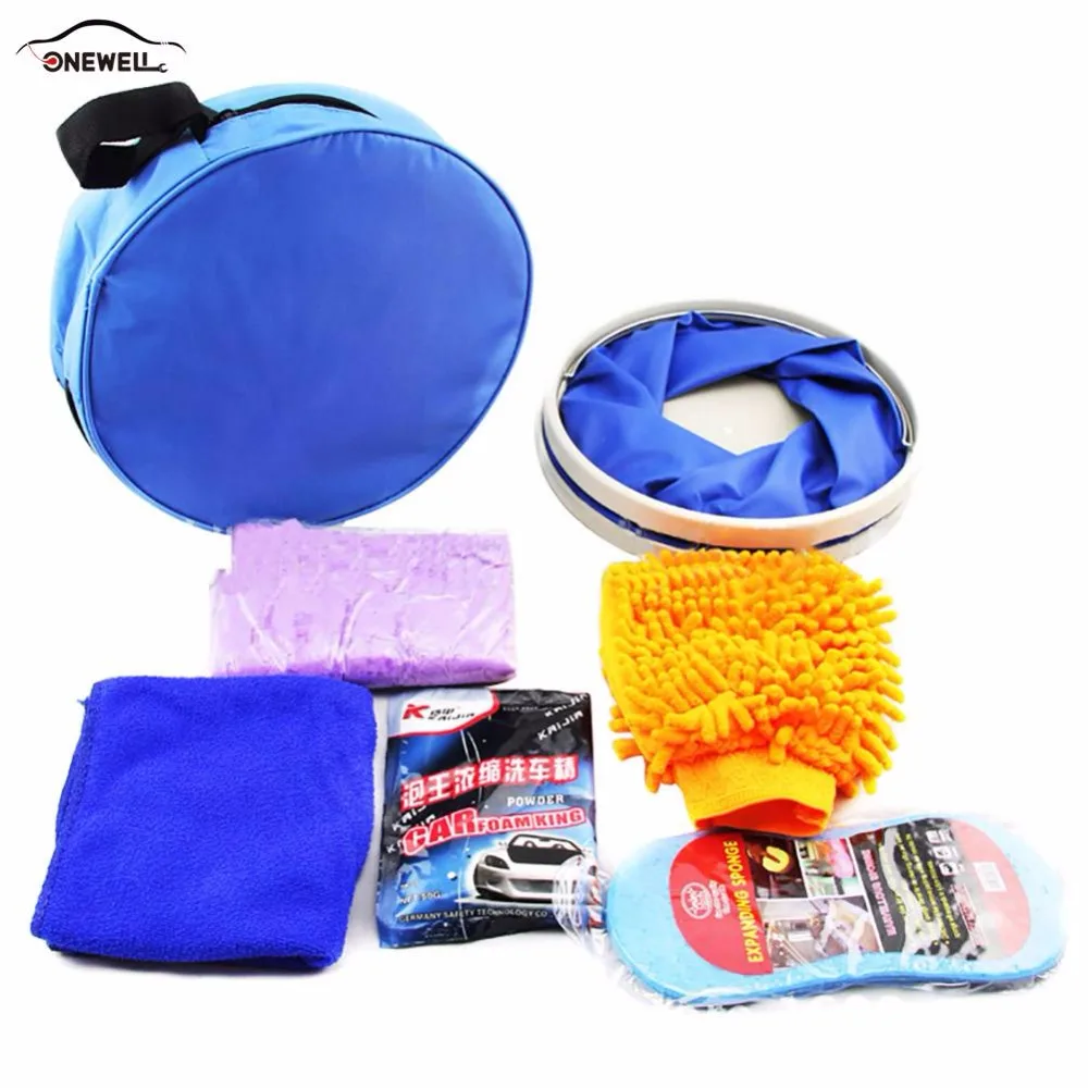 ONEWELL 7 Pcs Car Washing Tools Microfiber Car Cleaning Kit for Any Car