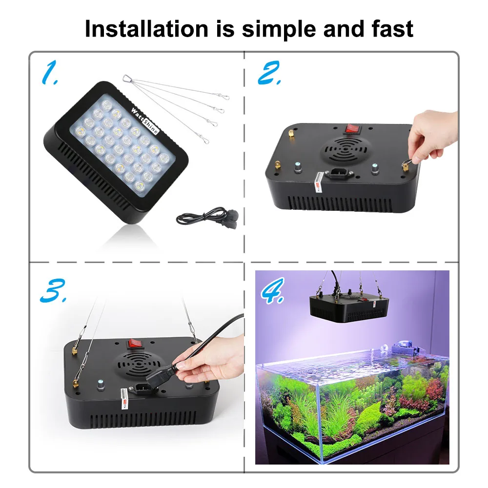 Marine aquarium coral 140W Led aquarium lighting fixtures Dimmable lamp Fish aquatic tank Lamp dimmer control Aquatic plant pots