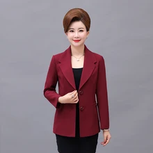Женский блейзер среднего возраста, весенне-осенний Женский блейзер, модный однобортный пиджак размера плюс, t278
