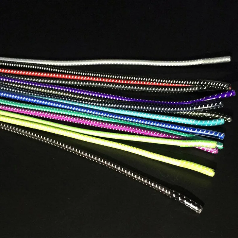 1 Pair Night Glow No Tie Locking Shoelaces Trainer Sport Fitness Athletic Sneak Shoe Laces Multicolor Laces Black Buckle Elastic