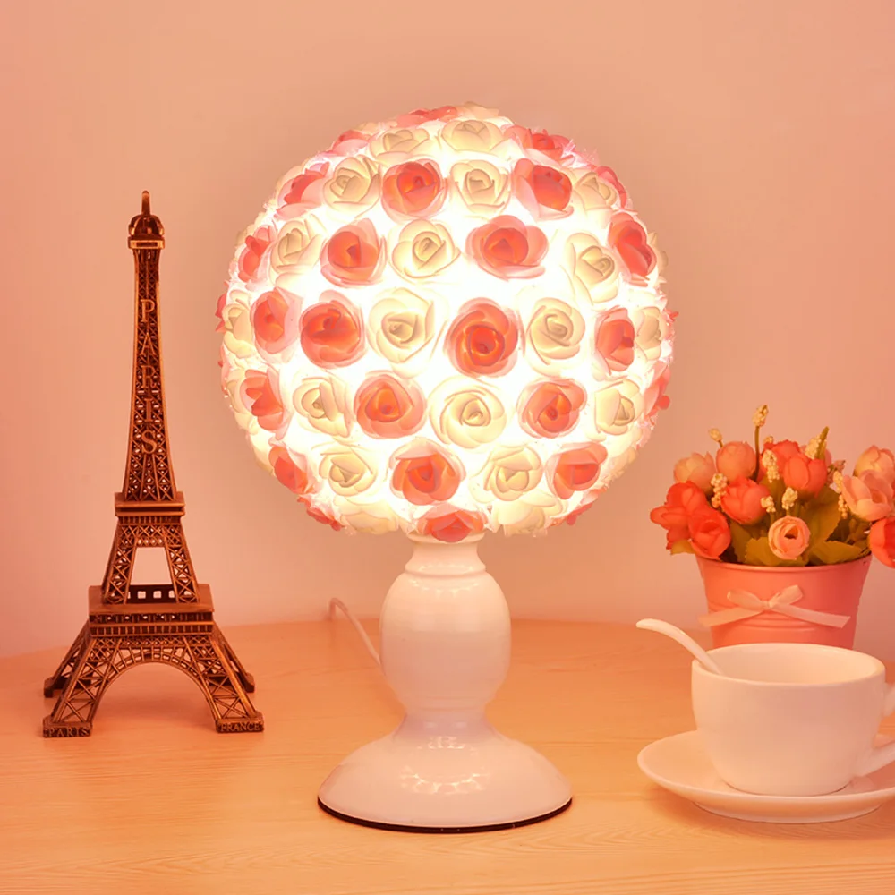 

touch table lamp LED modern simple flower romantic table light 110-220v mini touch switch study reading bedside lamp luminarias